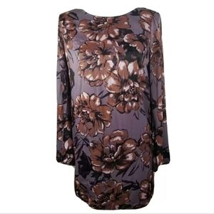 Leith Floral Tunic Dress Flare Sleeves M
